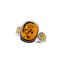 Anello in argento con Ambra Baltica