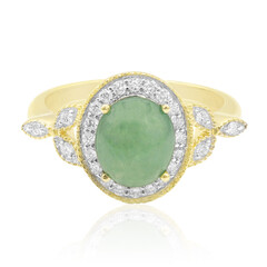 Anello in oro con Giadeite Verde Nobile