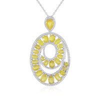 Collana in argento con Zaffiro Giallo del Madagascar