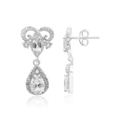 Orecchini in argento con Topazio Bianco