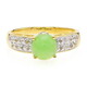 Anello placcato in oro con Crisoprasio Imperiale