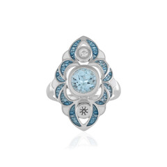 Anello in argento con Topazio Blu Cielo (Adela Silber)