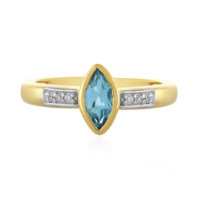 Anello in argento con Topazio Blu Svizzero