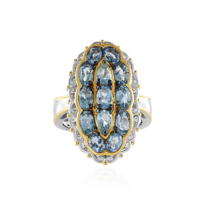 Anello in argento con Acquamarina della Tanzania (Gems en Vogue)