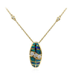 Collana in oro con Opale Nero di Lightning Ridge (CIRARI)