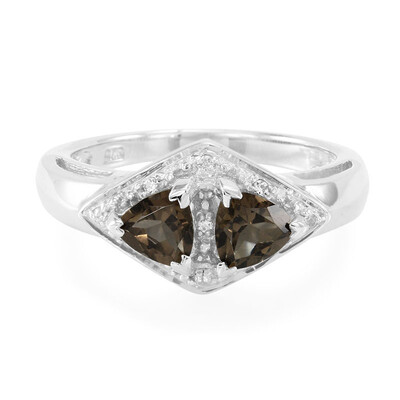 Anello in argento con Quarzo Fumè