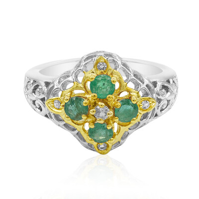 Anello in argento con Smeraldo Brasiliano