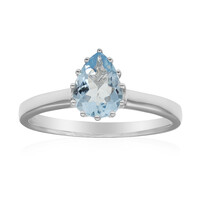 Anello in oro con Acquamarina Brasiliana AAA