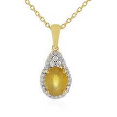 Collana in argento con Zaffiro Giallo del Madagascar