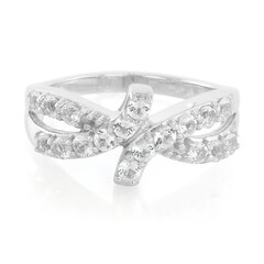 Anello da uomo in argento con Topazio Bianco
