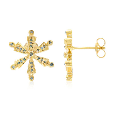 Orecchini placcati in oro con Diamante Fancy