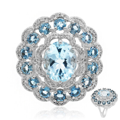 Anello in argento con Topazio Blu Cielo