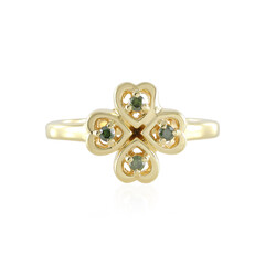 Anello in argento con Diamante Verde I3