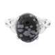 Anello in argento con Ossidiana Fiocco di Neve