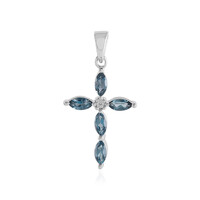 Ciondolo in argento con Topazio Blu Londra