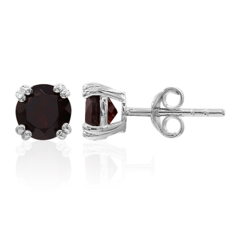 Orecchini di design placcati in argento sterling con zirconi color granato SE093 - Italia Orecchini di design placcati in argento sterling con zirconi color granato SE093 - Italia