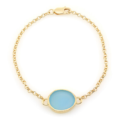 Bracciale in argento con Calcedonio Blu
