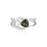 Anello in argento con Moldavite