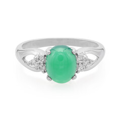 Anello in argento con Calcedonio Verde