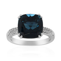 Anello in argento con Topazio Blu Londra
