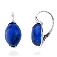 Orecchini in argento con Ambra Blu Colombiana