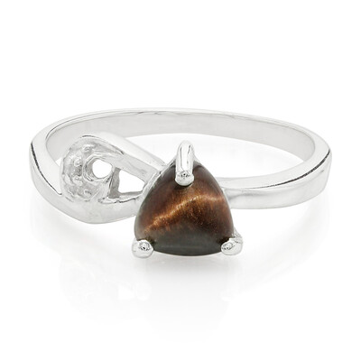 Anello in argento con Occhio di Tigre Rosso