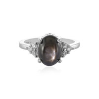Anello in argento con Zaffiro Stellato Nero