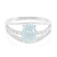 Anello in argento con Aragonite Blu