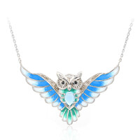 Collana in argento con Topazio Blu Svizzero