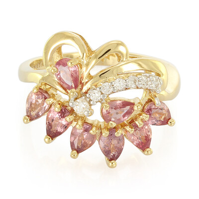 Anello in oro con Zaffiro Padparadscha (non riscaldato) (AMAYANI)