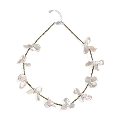 Collana in argento con Perla Keshi (TPC)
