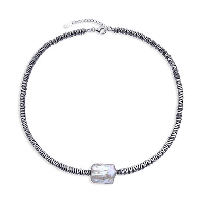 Collana in argento con Perla d'Acqua Dolce Bianca