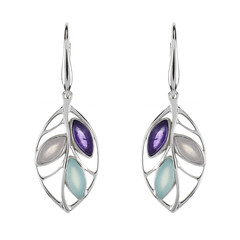 Orecchini in argento con Agata Blu
