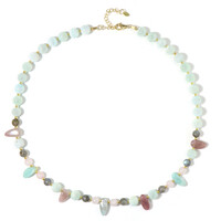 Collana in argento con Quarzo Rosa (Riya)