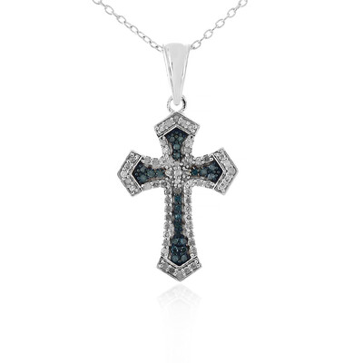 Collana in argento con Diamante Blu I3