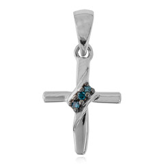 Ciondolo in argento con Diamante Blu SI1