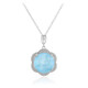 Collana in argento con Quarzo blu pastello