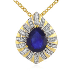 Collana in argento con Zaffiro Blu del Madagascar