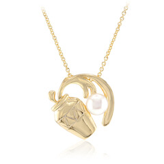 Collana in argento con Perla d'Acqua Dolce Bianca