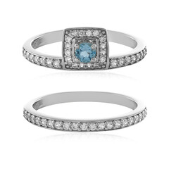 Anello in argento con Topazio Blu Svizzero
