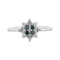 Anello in argento con Diamante Blu I3