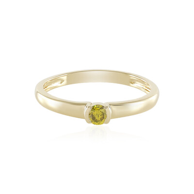 Anello in oro con Diamante Giallo I1
