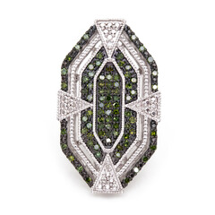 Anello in argento con Diamante Verde