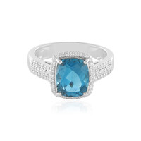 Anello in argento con Topazio Blu Londra