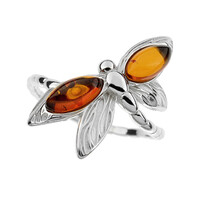 Anello in argento con Ambra Baltica