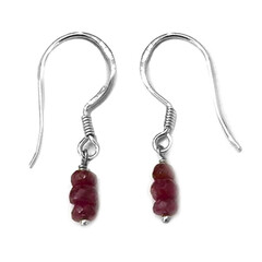 Orecchini in argento con Rubino Mozambico