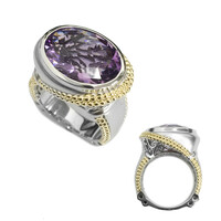 Anello placcato in oro con Ametista Zambiana (Dallas Prince Designs)