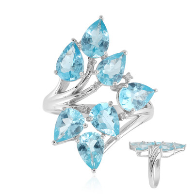 Anello in argento con Apatite Blu