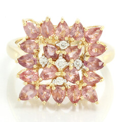 Anello in oro con Zaffiro Padparadscha (non riscaldato) (AMAYANI)