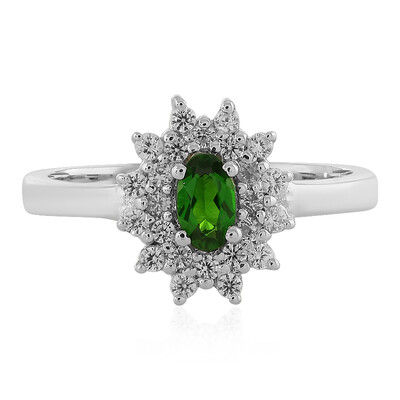 Anello in argento con Diopside Russo
